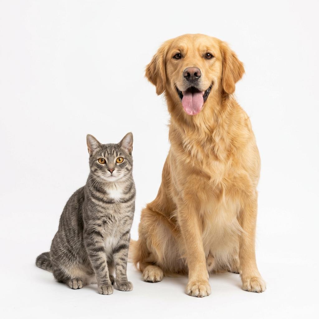 Happy pets - dog and cat